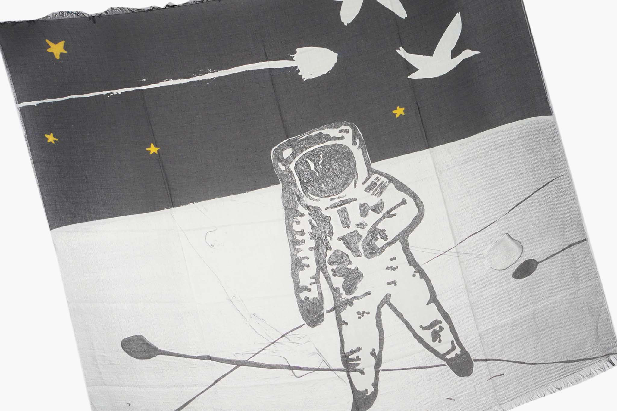 Foulard con stampa 3d wearable art astronauta