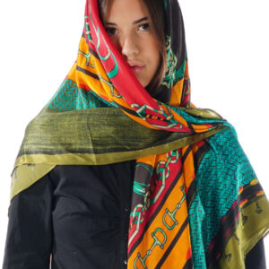 Saddlery motif oversized silk foulard