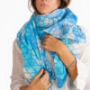 Tie-dye and inkblot printing “lace on the water” sarong-scarf.