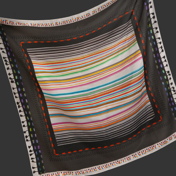 3D print for a keffiyeh trompe l’oeil effect multicolored stripes