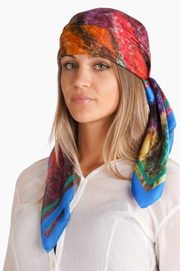 Silk scarf 90 x 90 cm brushstrokes