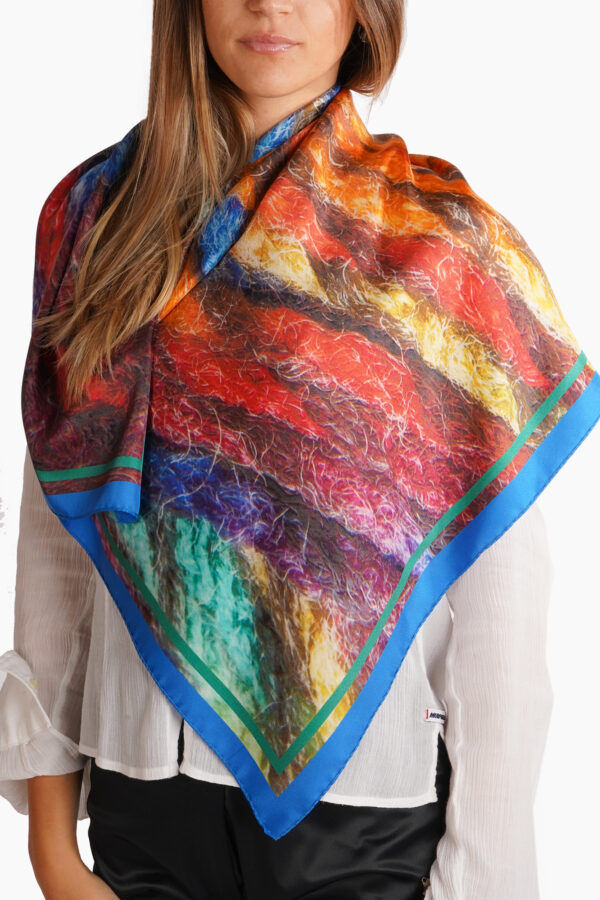 Silk scarf 90 x 90 cm brushstrokes