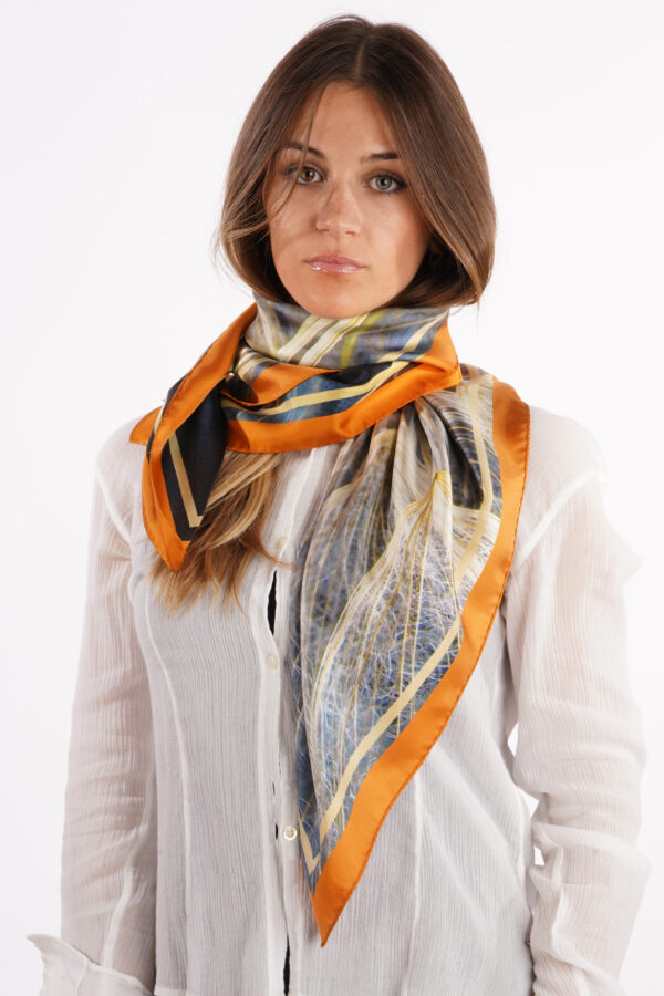 Silk scarf 90 x 90 cm plant world
