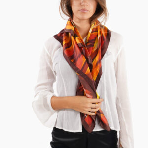 Silk scarf 90 x 90 cm flamboyant ikat