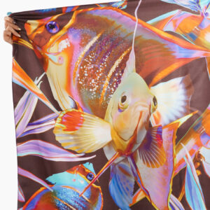 Silk scarf 90 x 90 cm tropical fish