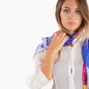 Silk scarf 90 x 90 cm hand-knitted blanket