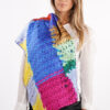 Silk scarf 90 x 90 cm hand-knitted blanket