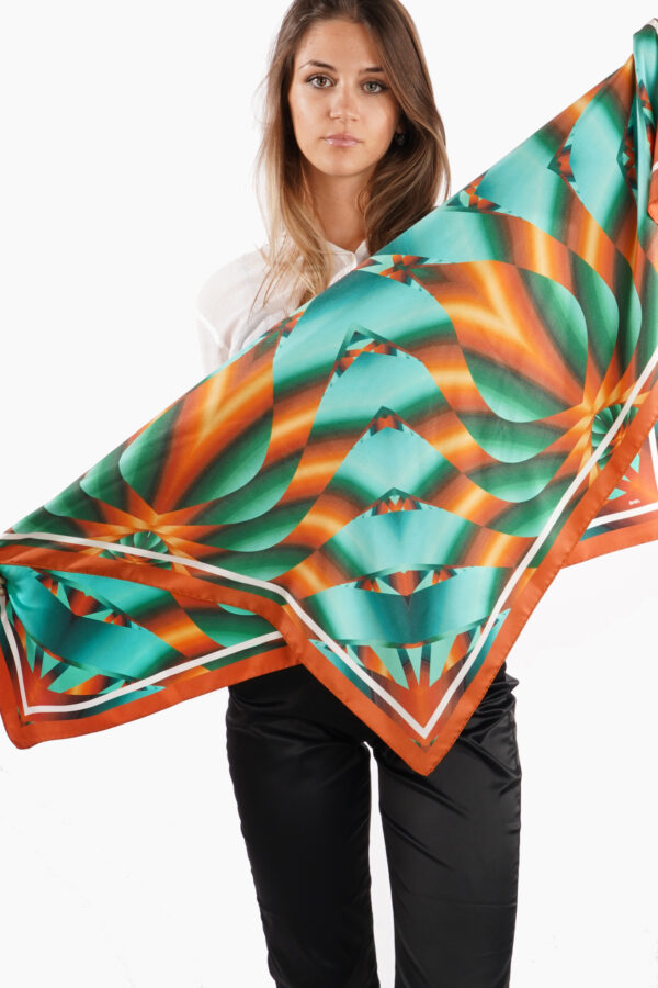 Silk scarf 90 x 90 cm kaleidoscopic