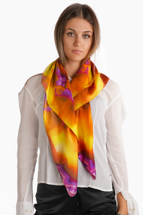 Silk scarf 90 x 90 cm gems