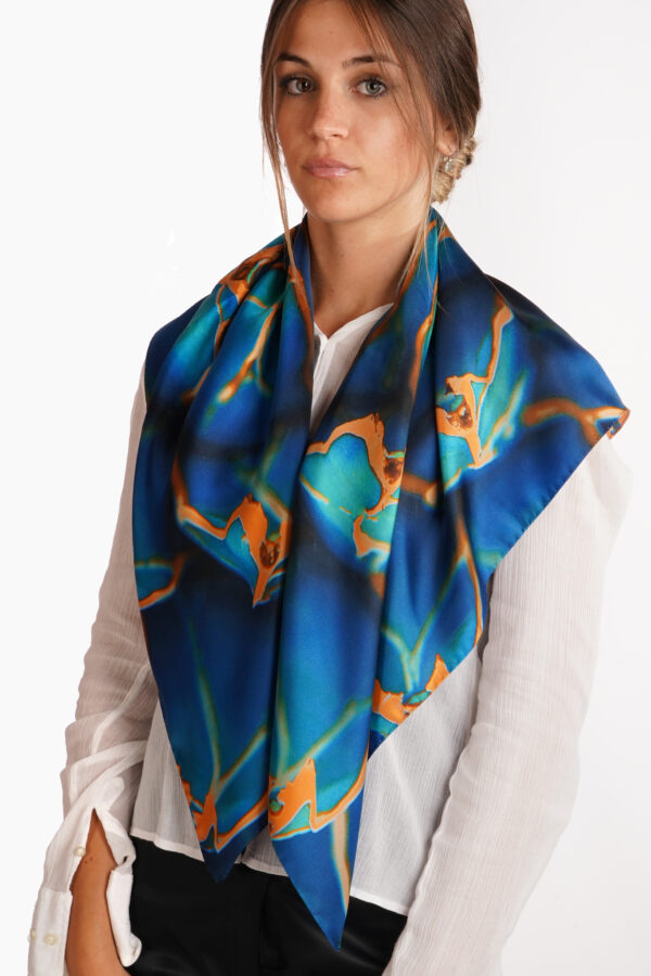 Silk scarf 90 x 90 cm cactus
